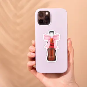 Coca-Cola Zero Glass Bottle With a Bow Kiss-Cut Stickers, Planner Accessories, Laptop Decals, Scrapbook Supplies, Gift Wrapping