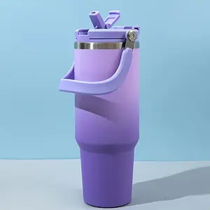 30-ounce stainless steel vacuum insulated cup with handle - double-layer insulated cup, leak-proof lid, matte finish, suitable for outdoor camping, travel, office, home, and car use.Suitable for all seasons, portable cup, dual-use for hot and cold drinks