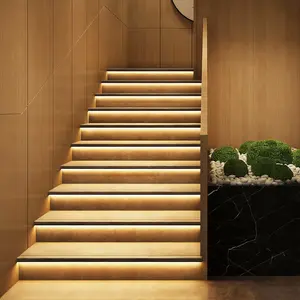 Automatic Motion Sensor LED Stair Lights Kit with Warm White 3000K Glow for Home Safety Night Lighting Fits 12 to 24 Steps Easy Plug and Play Sequential Lighting System with Dimmable COB LED Strips and Remote Control Stockup Mothersday