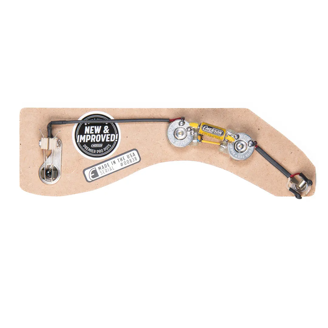 Emerson Custom Jazzmaster Prewired Kit, 50's Style, 0.022uf Emerson Classics Paper Components, Master Volume & Tone Circuit