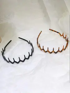 Women's Elegant Wave Tooth Design Hair Clip, Non-Slip Zigzag Headband for Makeup & Daily Use, Durable Fashion Accessory