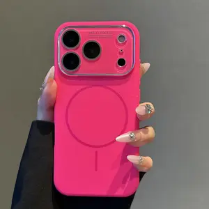 Luxury Matte Frosted Liquid Silicone Phone Case, Shockproof With Full Camera Lens Protection, MagSafe Compatible Shell For Iphone 13,14,15,16,17 Pro Max Series