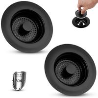 2PACK-Black-All Metal Shell with 1 Metal Strainer