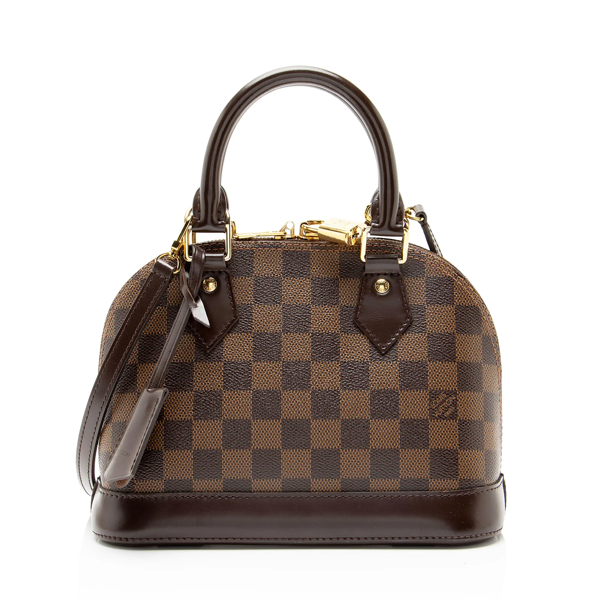 Pre-owned Louis Vuitton Leather Shoulder Bags Damier Ebene Alma BB Satchel