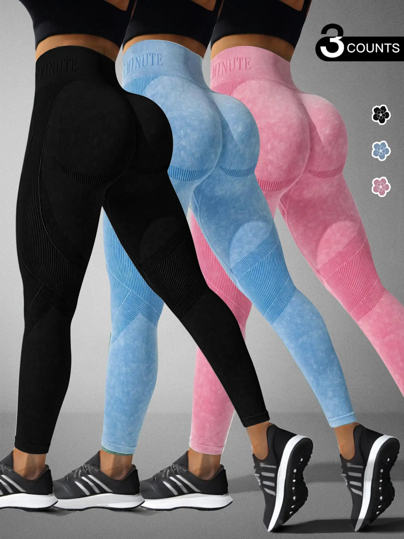 Women's High-Waisted Seamless Letter Print Tight-Fit Elastic Waist Activewear Fitness Sports Pants for Running & Gym, Athleisure Fitness Leggings, Athleisure Fitness Bottoms, Durable Comfortable Fabric