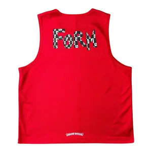 Chrome Hearts x Matty Boy Form Logo Reversible Male Basketball Warmup Jersey, Red-White Multi-Color, Multi-Size