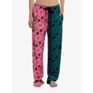 Wicked Elphaba & Glinda Pajama Pants - Split Design Lounge Bottoms with Pockets - Broadway Musical Gift