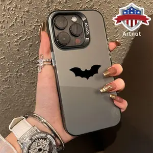 Black Bat Pattern Phone case for iPhone 16 E Pro Max 15 Plus 14 13 12 11 XR XS Full Body Protection Anti-Scratch PC Smartphone Cover