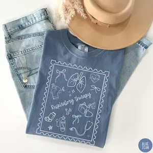 Respiratory therapy shirt Comfort Colors CRT tshirt gift for respiratory therapist, Cute doodle RT tee , Respiratory therapy student gift