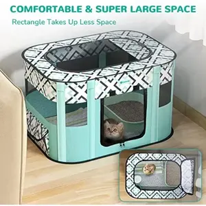 Collapsible Pet Whelping Box Portable Pet Playpen,Foldable Exercise Play Tent Kennel Crate for Puppy Dog,Great for Indoor Outdoor Travel Camping Use
