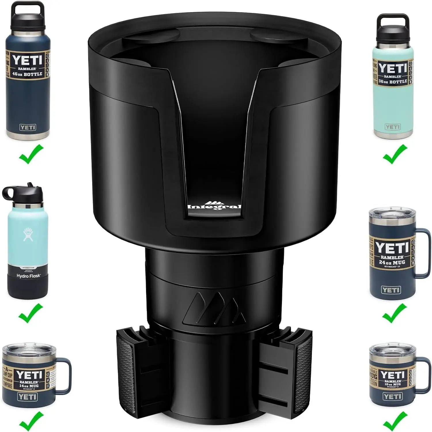 [Upgraded]  Ultimate  Cup Holder Expander - Adjustable Base - Organizer & Expander for  - Compatible with Mugs, Yeti 14/24/36/46oz, Rambler, Hydro Flasks 32/40oz, 3.4"-4.0" Bottles