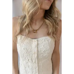 Lucky Me Horseshoe Toggle Necklace, Gold