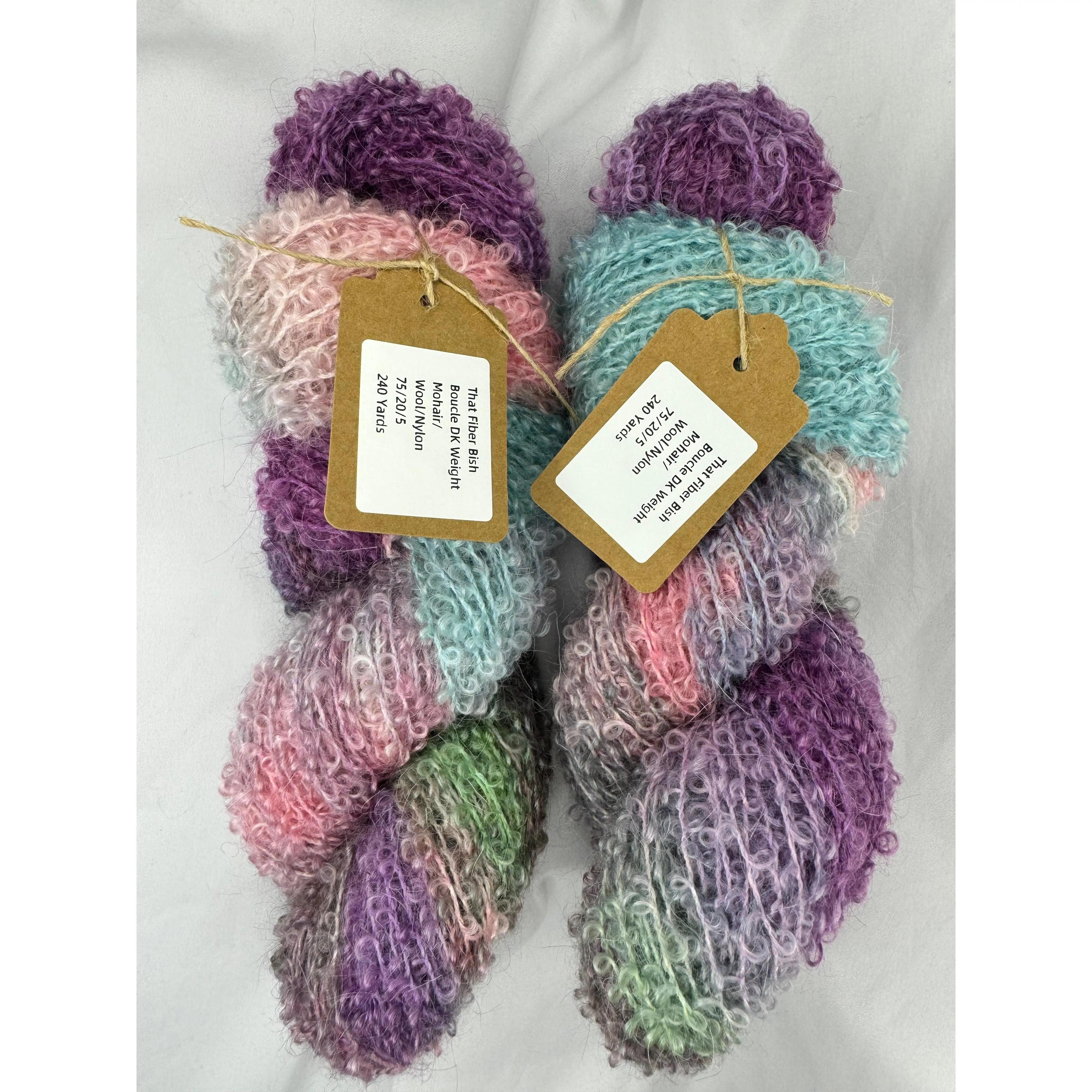 Boucle Hand Dyed Yarn~Florida Livin~1 Skein