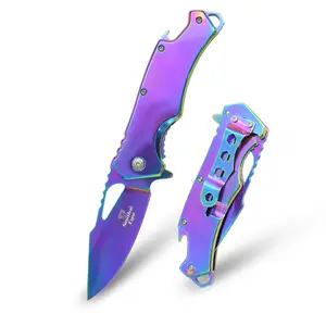 Spring Assist EDC Knife | EDC Metal Folding Blade w/ Bottle Opener & Pocket Clip - 3.5" 440 Steel Blade and Sturdy Metal Handle