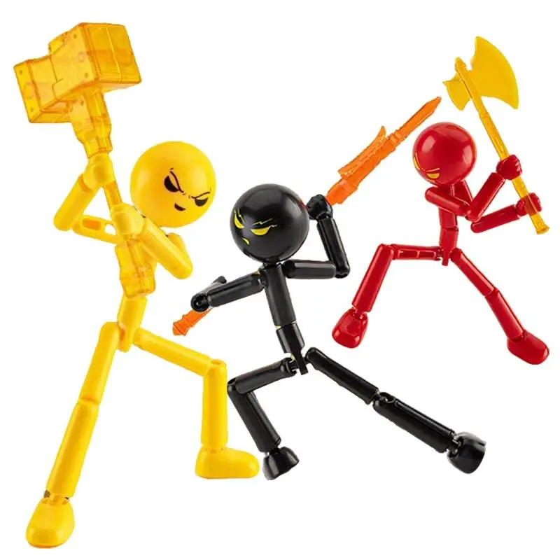 1 Set 3D Printing Mannequin Multi-jointed Stickman Toy Novelty Action Figure Stickman Assembled Robot Movable