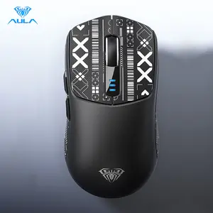 AULA SC580 Tri-Mode Wireless Gaming Mouse, 2.4G/BT5.0/USB-C, 10000 DPI Rechargeable Wireless Mouse, Gamer Mouse with 6 Programmable Buttons, Anti-Slip Stickers, Office Desktop Laptop PC Accessories ergonomic computer mouse bluetooth budget mouse springtok