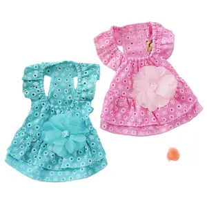Dog Flower Princess Dress – Spring & Summer Cotton Dress for Small Dogs