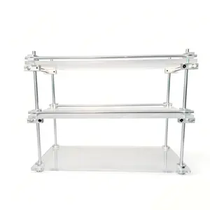 3-Tier Acrylic Light Axis Desk Shelf | Adjustable Height Organizer | Mounting Tools Included