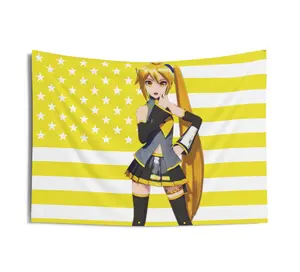 Anime Aesthetic American Flag, Kawaii Stars and Stripes Room for Bedroom, Dorm & Gaming Room