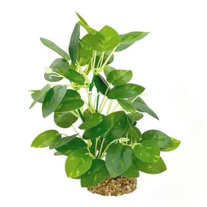 Silk Aquatic Plant, Realistic Fake Flowers & Grass, Fish Tank Decor, 9.8 Inch Artificial Plastic, Safe Eco-Friendly, for Small to Medium Tanks