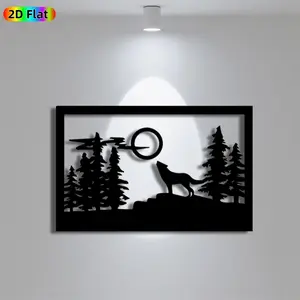 1pc Minimalist Wolf Metal Wall Art, Minimalist Wolf Statue Mural, Iron Craft, Perfect for Living Room, Garden, Zoo Corner Decor, Intricate Craftsmanship, Silhouette Wall Decor, Christmas Decor, Ideal Gift for Nature Lovers
