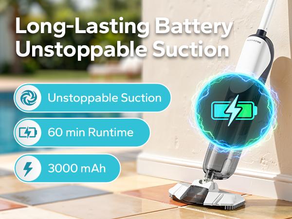 POOLHACKER Cordless Handheld Pool Vacuum for Above Ground Pool & Inground Pools,Pool Vacuum Cleaner Flexible Head for Curved, 18.5 GPM Strong Suction, 1-Click Debris Emptying, Rechargeable POOLHACKER Cordless Handheld Pool Vacuum for Above Ground Pool & Inground Pools,Pool Vacuum Cleaner Flexible Head for Curved, 18.5 GPM Strong Suction, 1-Click Debris Emptying, Rechargeable