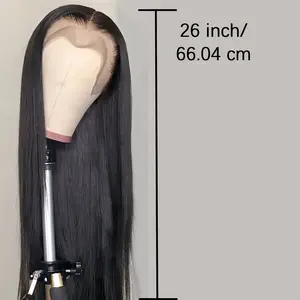 13x4 Lace Front Wig 180% Density HD Lace Long Straight Synthetic Hair Pre-Plucked Baby Hair Heat Resistant Wig for Women No Glue Needed