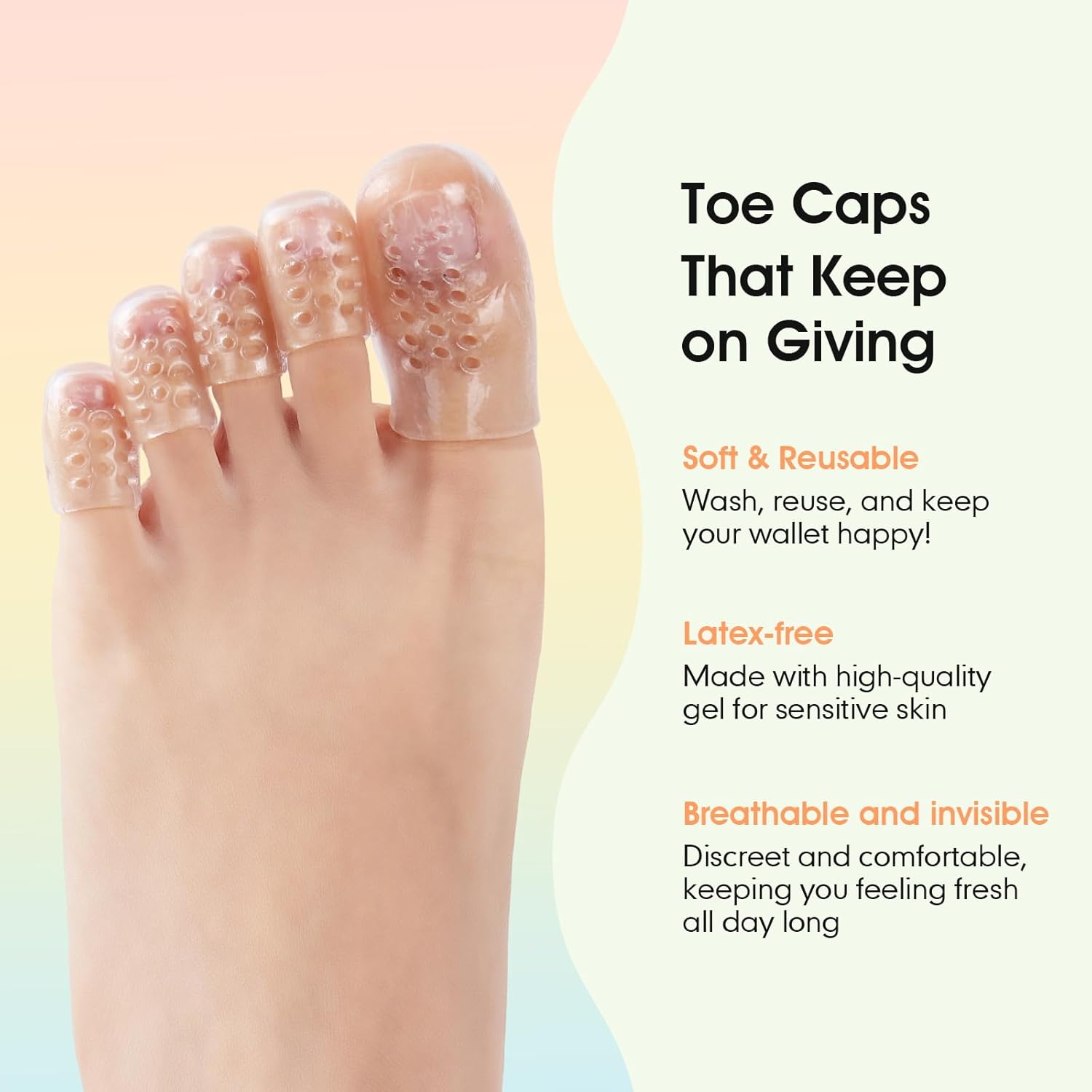 30 Pcs Silicone Toe Protectors for Women High Heels, Anti-Friction Toe Sleeves for Blisters & Pain Relief, Dual Size Big & Little Toe Covers, Clear Breathable Toe Caps for All-Day Comfort