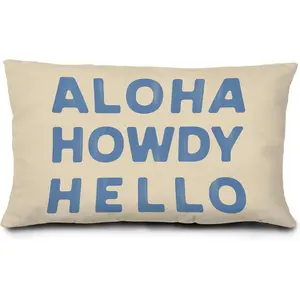 Coastal Cowgirl Western Pillow Covers - Aloha Howdy Hello, 12x20 Preppy Throw Pillows for Western Coastal Room Decor