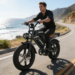 DEEPOWER Ebike 1500W Beast Power, 125Mile Range Electric Bicycle, 20" All-Terrain Fat Tires, 48V 20/35/60Ah Removable Battery, UL 2849 Certified, Quick-Charge Battery，Electric Bike for Adults,Full Suspension e-bike on Mountains/Snow/Sandy