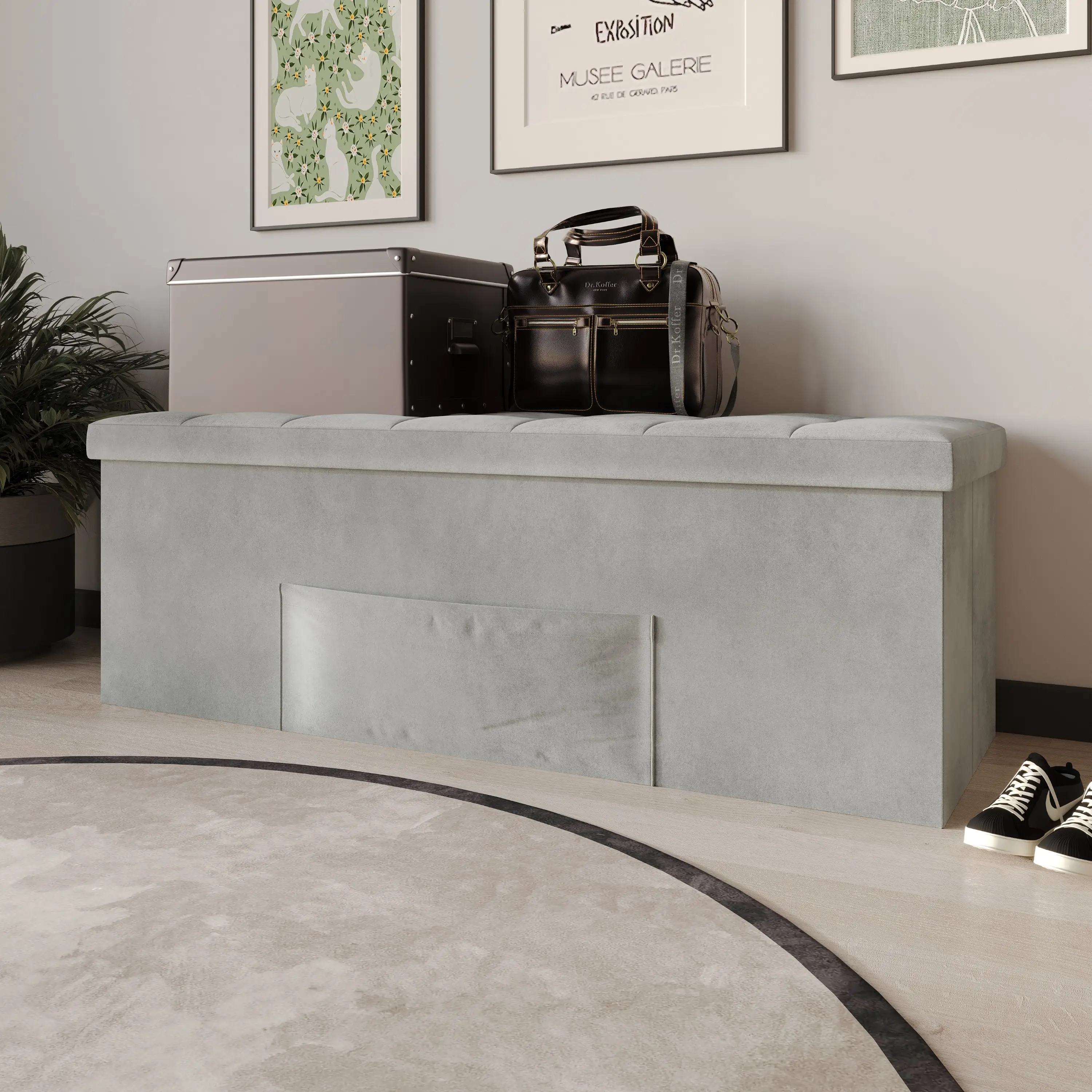 Favorer 12"/30"/42" Tufted Upholstered Folding Storage Ottoman Bench