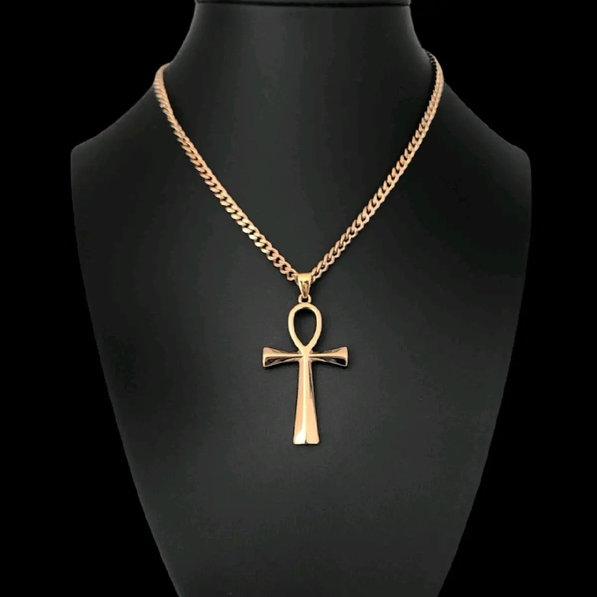 Gold Ankh Pendant Necklace - Stainless Steel Gold Ankh Pendant Necklace - Stainless Steel