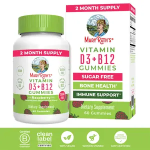 MaryRuth's Sugar-Free D3 + B12 Gummies - Raspberry - 60 count