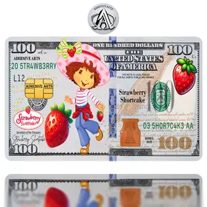 100 Dollar-Bill Strawberry Shortcake Debit Card Sticker/Skin - High Quality Vinyl for Customization and Personalization