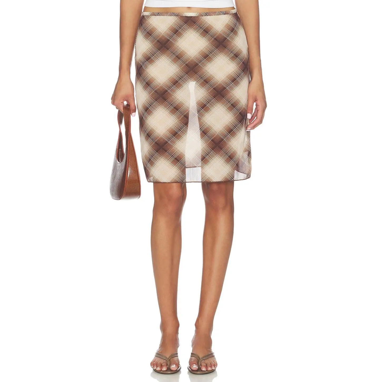 superdown Rylan Skirt in Brown Plaid