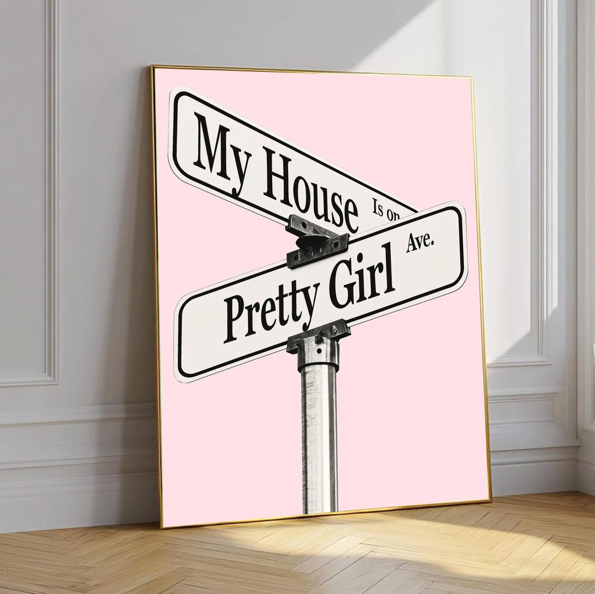 Pretty Girl Ave Street Sign Poster, Pink Wall Art, Preppy Dorm Decor Pretty Girl Ave Street Sign Poster, Pink Wall Art, Preppy Dorm Decor