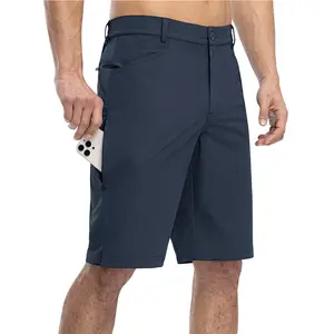 Gopune Men Shorts Golf Shorts Stretch 11" Quick Dry Elastic Waist Lightweight Travel Casual Shorts with 5 Pockets Travel Casual Blue shorts summer