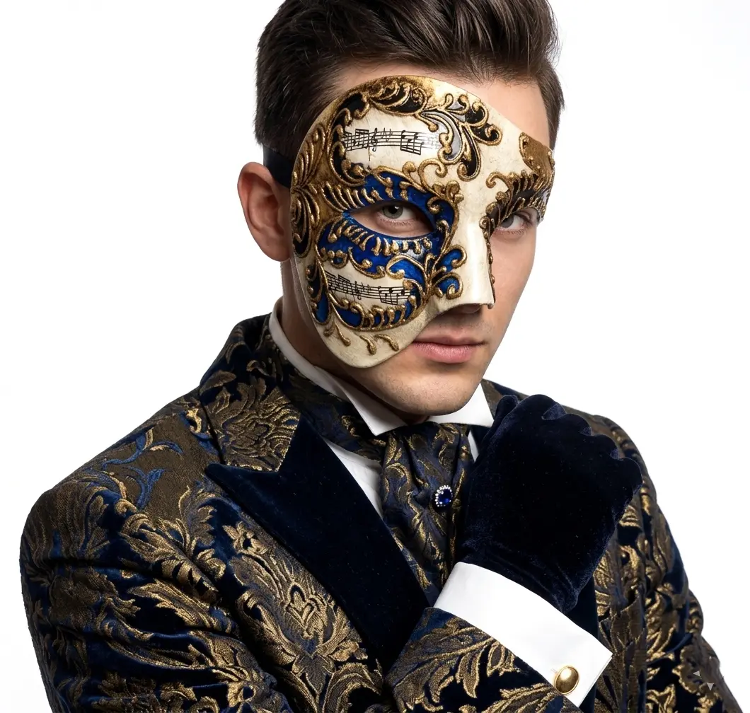 Blue Men Costume Phantom of The Opera Half Face Masquerade Party Masks