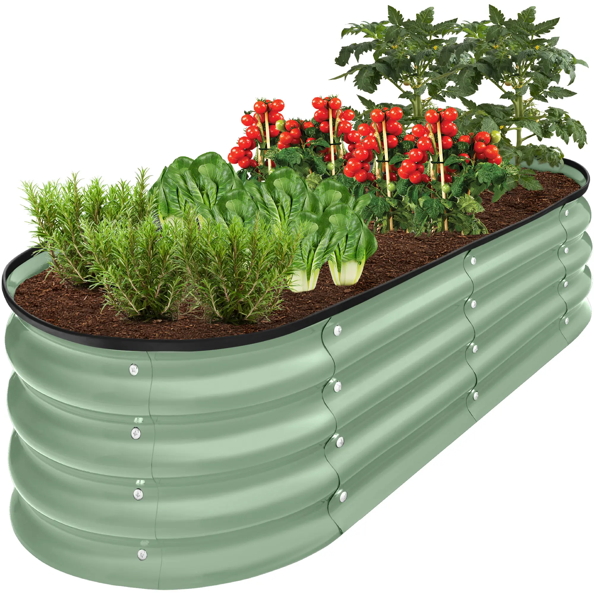 Best Choice Products 4x2x1ft Outdoor Raised Metal Oval Garden Bed, Planter Box for Vegetables, Flowers Best Choice Products 4x2x1ft Outdoor Raised Metal Oval Garden Bed, Planter Box for Vegetables, Flowers