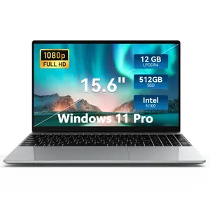 15.6in Laptop, 512GB SSD 12G RAM, Windows 11 Bussiness Notebook Computer PC, Intel Celeron N100 Processor, 1920x1080, Webcam, Mini HDMI, USB 3.0, WiFi, Bluetooth