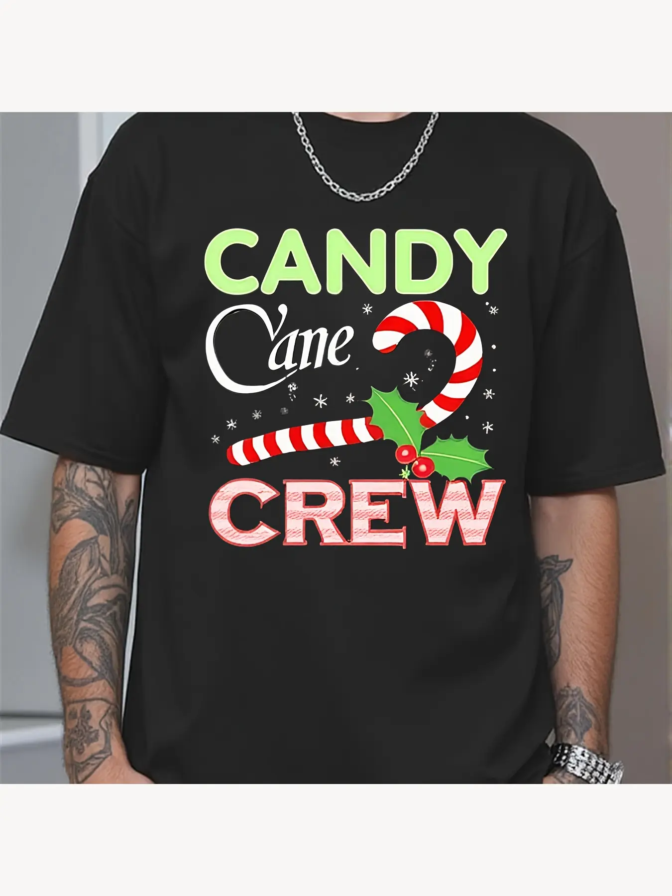 MenS  WomenS Candy Cane Crew Family Matching Chris unisex soft cotton short sleeve t shirt, vintage graphic casual tee for men women teens, perfect birthday holiday gift for camping travel gym daily street casual wear
