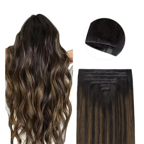 Doores Injected Seamless Clip In Hair Extensions Virgin Human Hair Extensions 130g-150g 7pcs Beginner Friendly Natural Straight Upd model#falldealsforyou