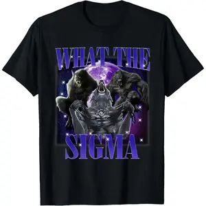 Wolf What The Sigma Shirt Funny Alpha Wolf Meme T-Shirt
