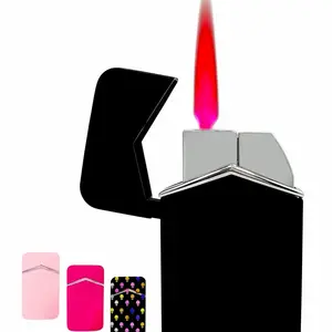 【Without  Butane】 Ladies's creative lighter, fingertip gyroscope lighter 2-in-1, butane lighter, folding and rotating for pressure relief, windproof red flame, adjustable flame, reusable, Creative Christmas Gift