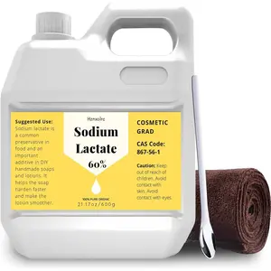 21.17 Ounce Sodium Lactate for Soap Making & Lotions, Premium Sodium Lactate Liquid, 60% Concentration, Cosmetic Grade, Moisturize Anti-Aging, Makes Soap Harder and Unmold Faster