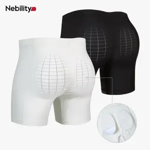【Nebility】Men’s 3D Butt Lift Enhancing Padded Boxer Briefs with Removable Hip Pads, Seamless Compression Shapewear Underwear, High Elastic Waistband, 4-Way Stretch Breathable Fabric for Tummy Control & Daily Support,Moisture-Wicking,Menswear, Personalized