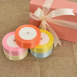 5 Color Satin Ribbon Roll Set, Premium Handmade Ribbons for Gift Wrapping, Wedding Decoration, Floral Ties, DIY Crafts
