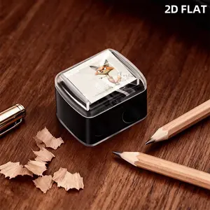 Whimsical Sly Red Fox Cartoon Print Black Eyeliner Pencil Sharpener, 1-Pack Portable Makeup Sharpener for Brow & Liner Pencils, Handy Beauty Tool for Daily Makeup & On-the-Go Touch Ups, Beauty Equipment