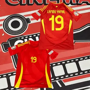 2024 Home Lamine Yamal No.19 Red Short Sleeve Jersey Fan Edition Collector's Football Jersey