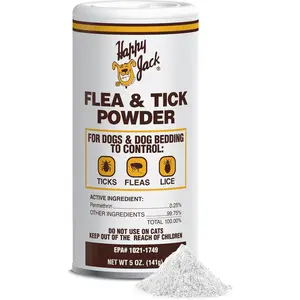 Flea and Tick Powder for Dogs & Puppies, Flea Powder for Flea Treatment & Control, Kills Pests, Ticks & Lice, Odorless & Non-Staining, Dust on Sleeping Quarters & Dogs (5 oz)